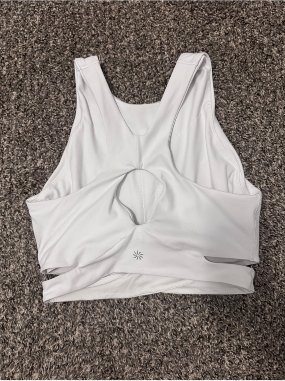 Athleta White Cutout Back Sports Bra